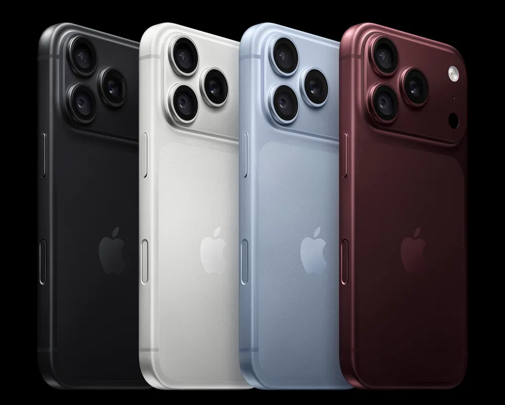 iPhone 18 Pro in Black, Silver, Glacier and Burgundy, side by side
